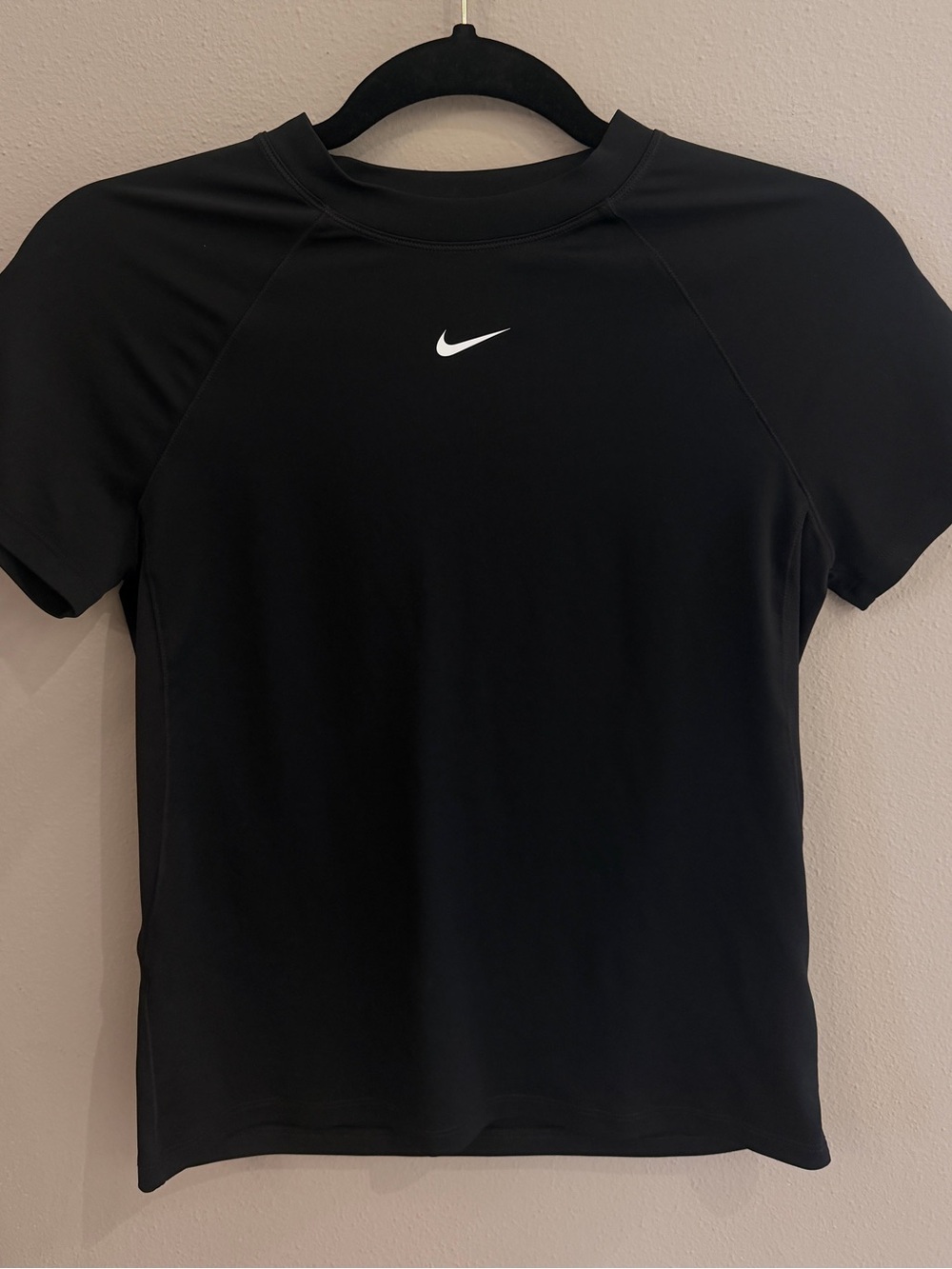 Nike Black Short Sleeve Athletic Tee with White Swoosh